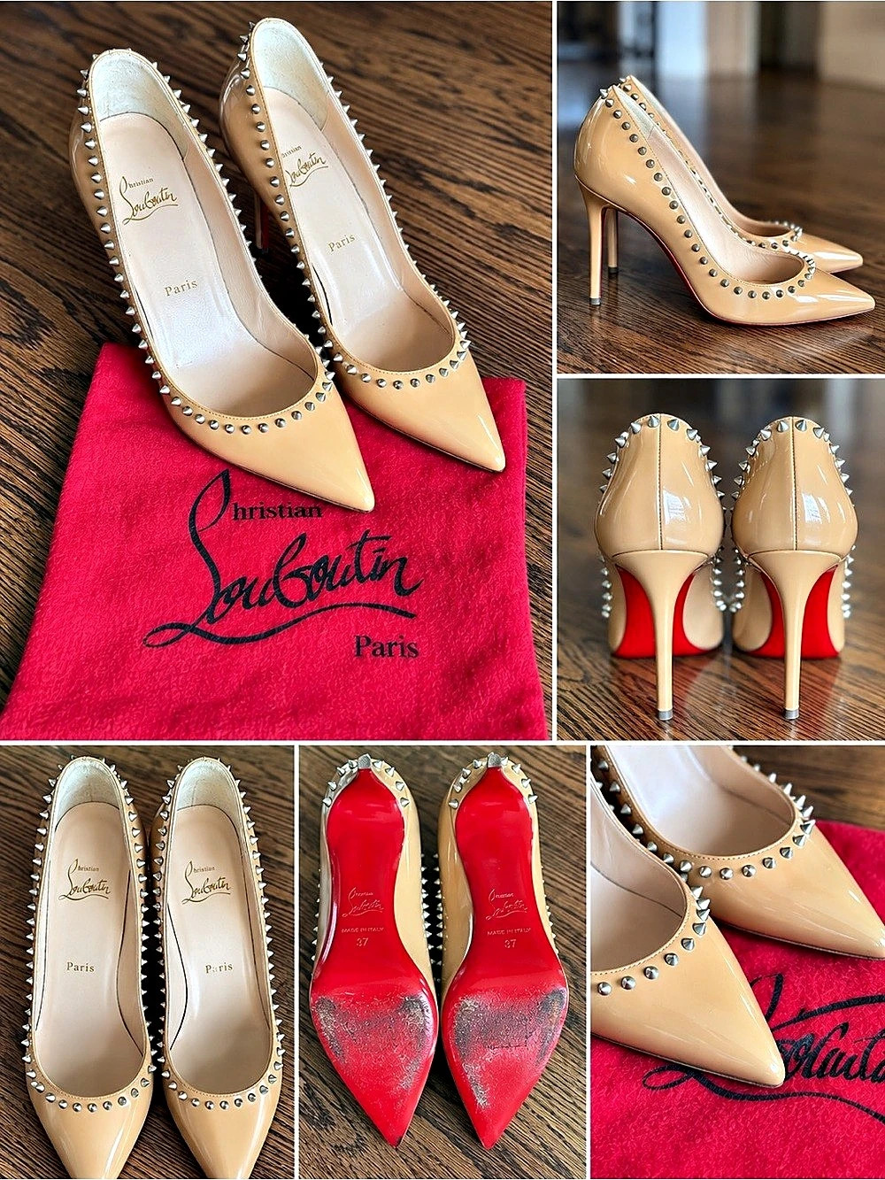 Christian Louboutin Patent Leather Pumps Heels in Nude